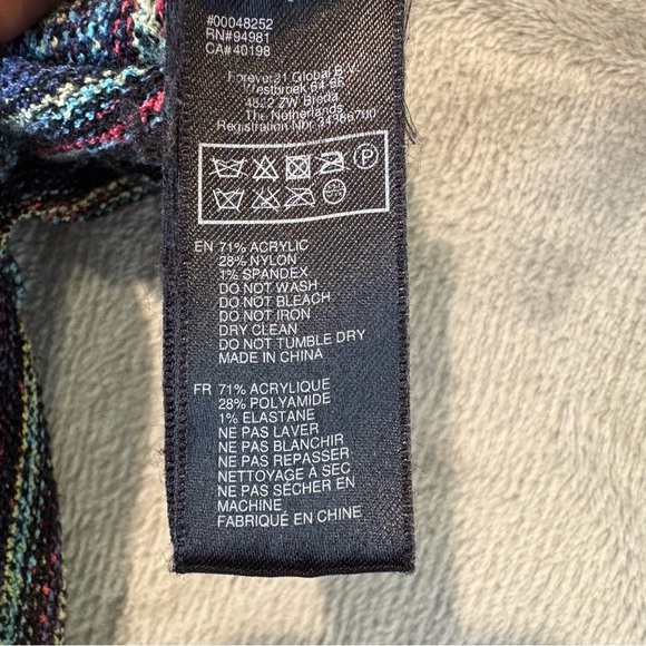 Forever 21 Multicolor Rainbow Colorful Striped Marled Groovy Stretch Skirt Sz 1X - Picture 6 of 6